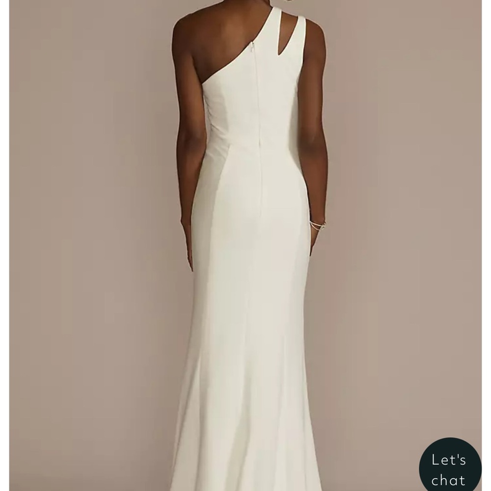 Asymmetrical White One-Shoulder Gown with Cut-Out
